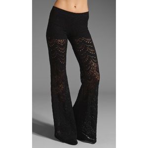 Night cap black bell bottom pants